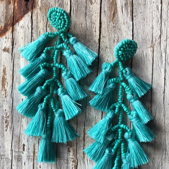 Anita Turquoise Layered Tassel Earrings! - Picture 3 of 5